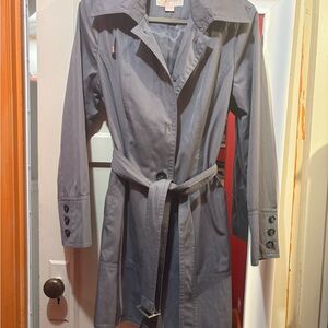 Michael Kors gray belted Trench Coat w/hood size medium